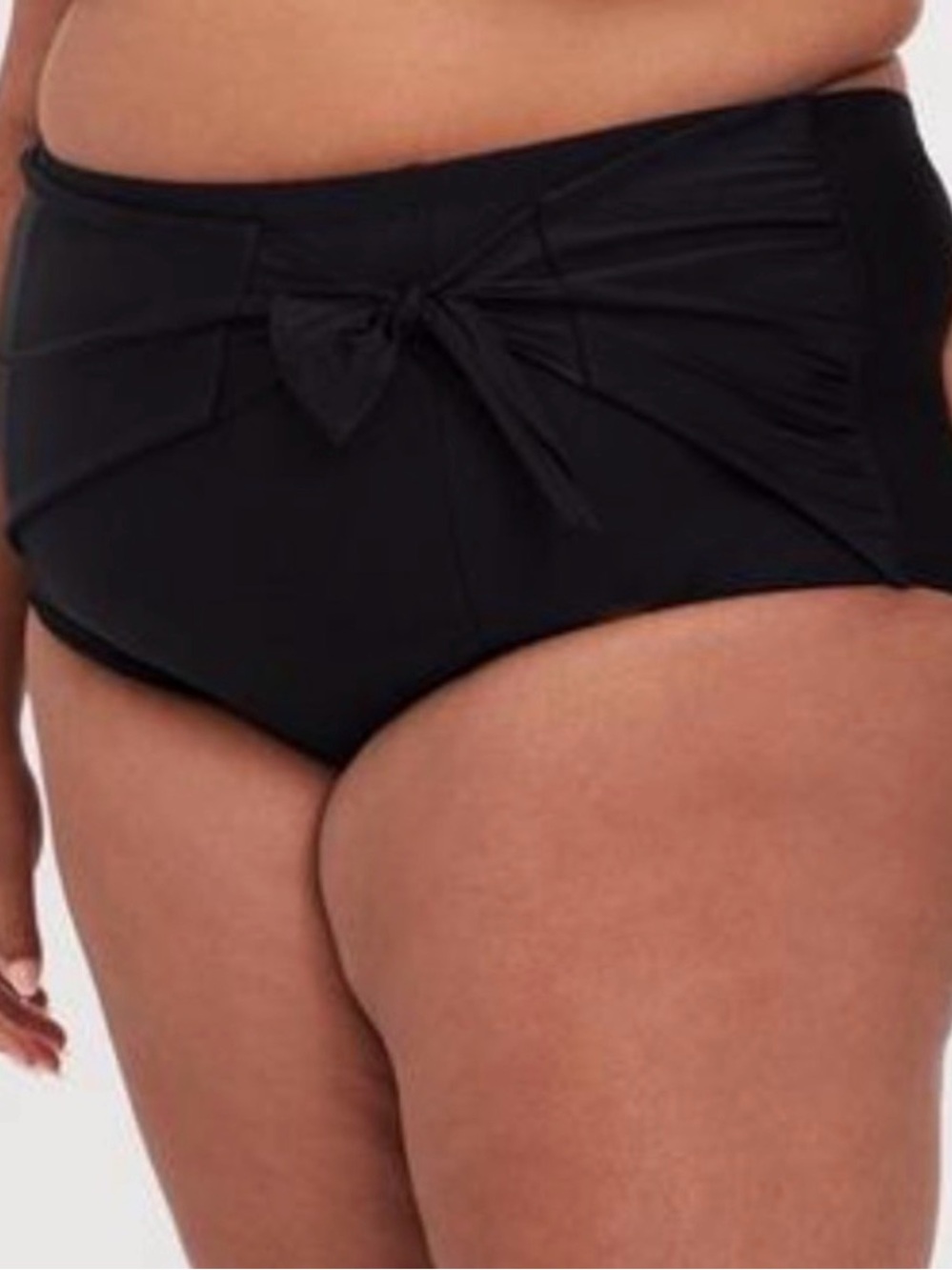 Torrid Size 2 Black High-Waist Tie-Front Swim Bottoms